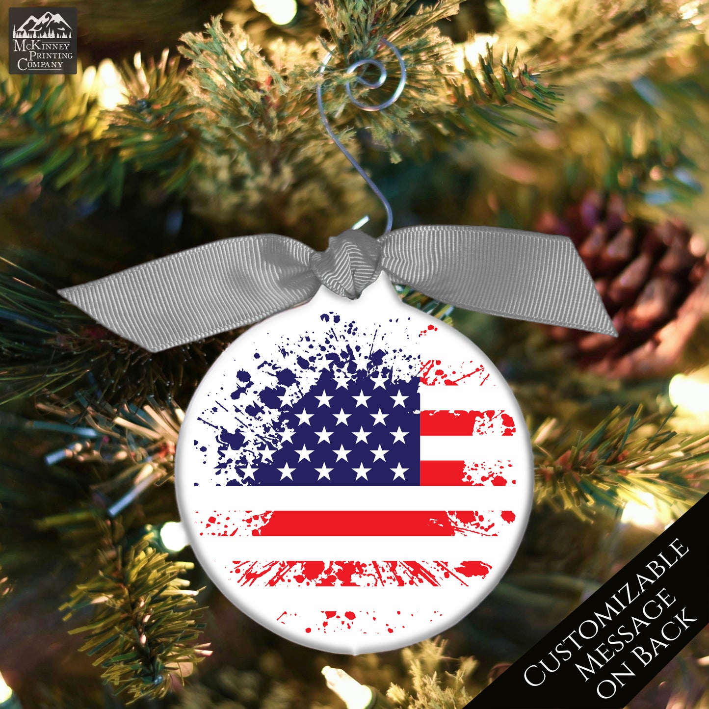 American Flag - Christmas Ornament, Veteran, Military, Patriotic Décor