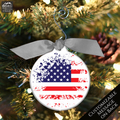 American Flag - Christmas Ornament, Veteran, Military, Patriotic Décor
