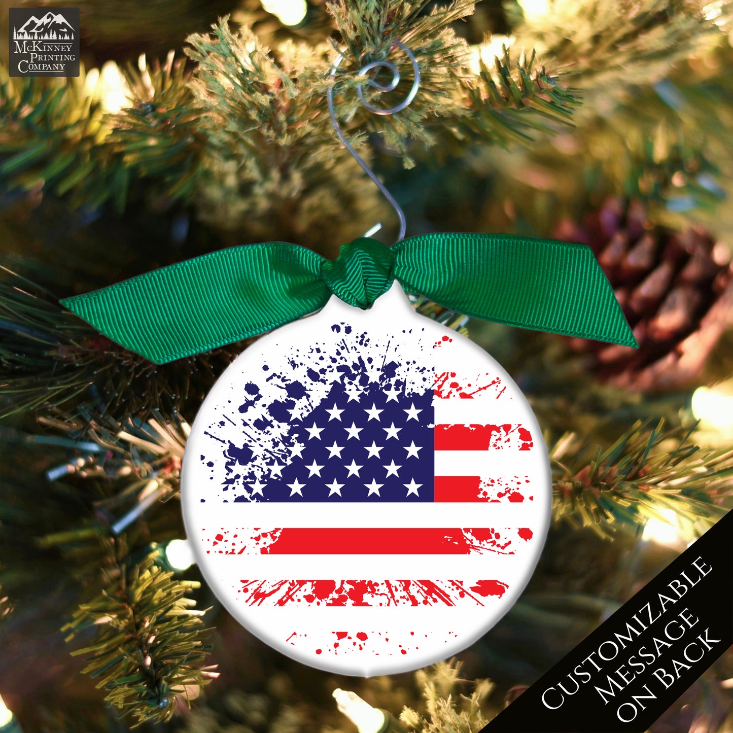 American Flag - Christmas Ornament, Veteran, Military, Patriotic Décor