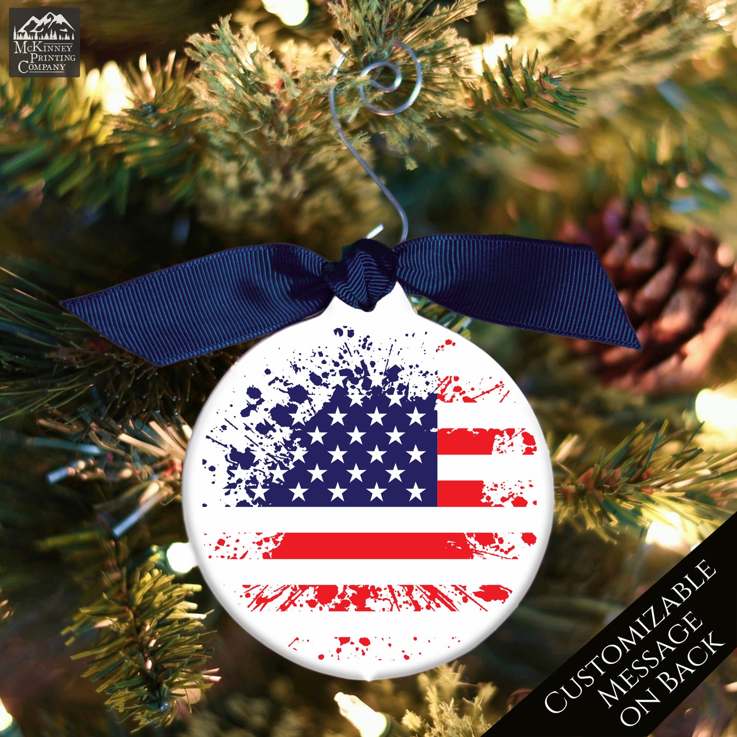 American Flag - Christmas Ornament, Veteran, Military, Patriotic Décor