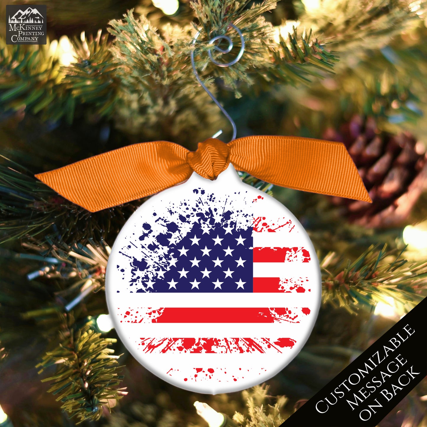 American Flag - Christmas Ornament, Veteran, Military, Patriotic Décor