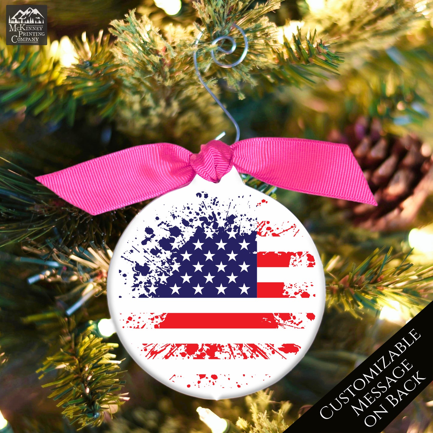 American Flag - Christmas Ornament, Veteran, Military, Patriotic Décor