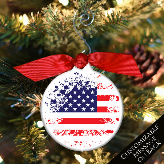 American Flag - Christmas Ornament, Veteran, Military, Patriotic Décor
