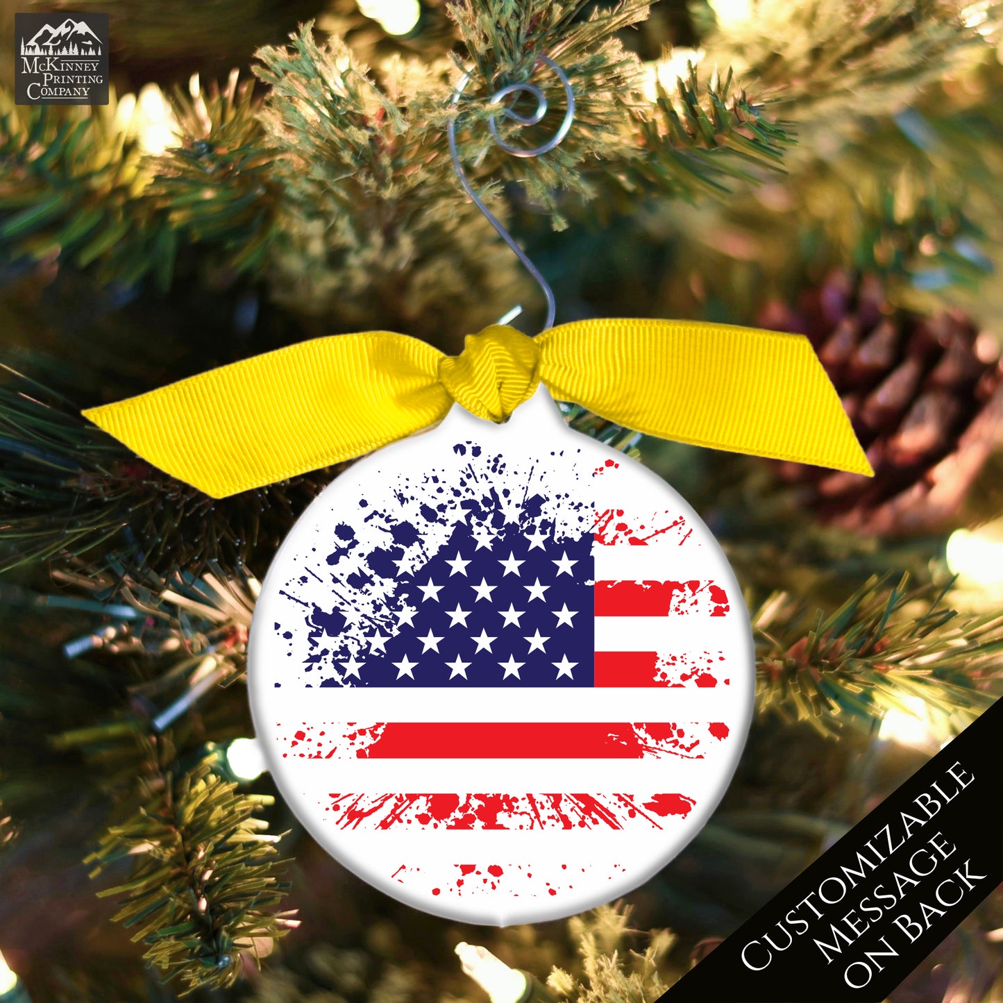American Flag - Christmas Ornament, Veteran, Military, Patriotic Décor