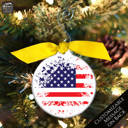American Flag - Christmas Ornament, Veteran, Military, Patriotic Décor