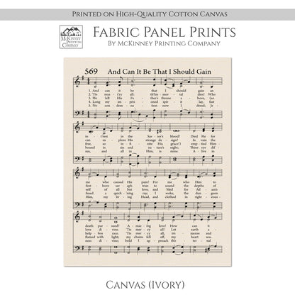 And It Can Be That I Should Gain - Christian Fabric, Hymn Wall Art, Religious, Vintage Sheet Music, Quilting, Quilt, Cotton