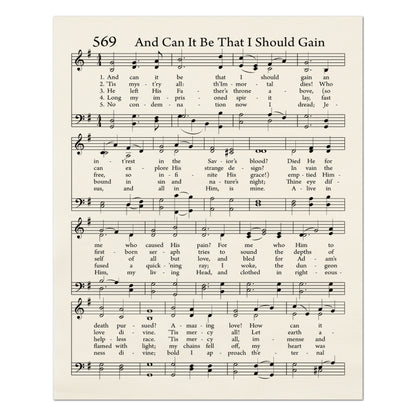 And It Can Be That I Should Gain - Christian Fabric, Hymn Wall Art, Religious, Vintage Sheet Music, Quilting, Quilt, Cotton