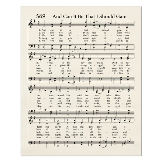 And It Can Be That I Should Gain - Christian Fabric, Hymn Wall Art, Religious, Vintage Sheet Music, Quilting, Quilt, Cotton