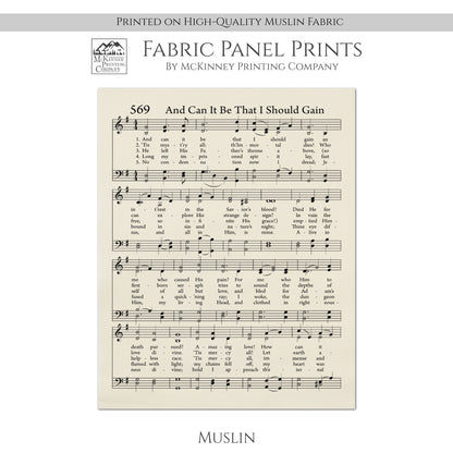 And It Can Be That I Should Gain - Christian Fabric, Hymn Wall Art, Religious, Vintage Sheet Music, Quilting, Quilt, Cotton