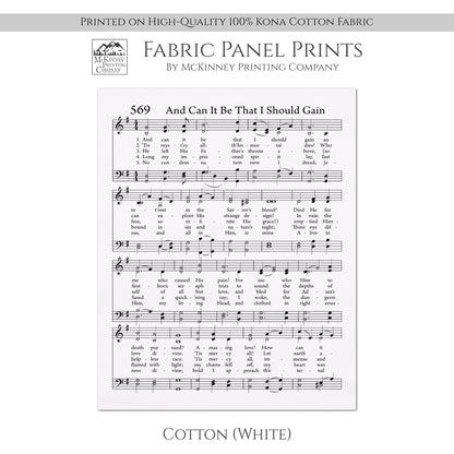 And It Can Be That I Should Gain - Christian Fabric, Hymn Wall Art, Religious, Vintage Sheet Music, Quilting, Quilt, Cotton