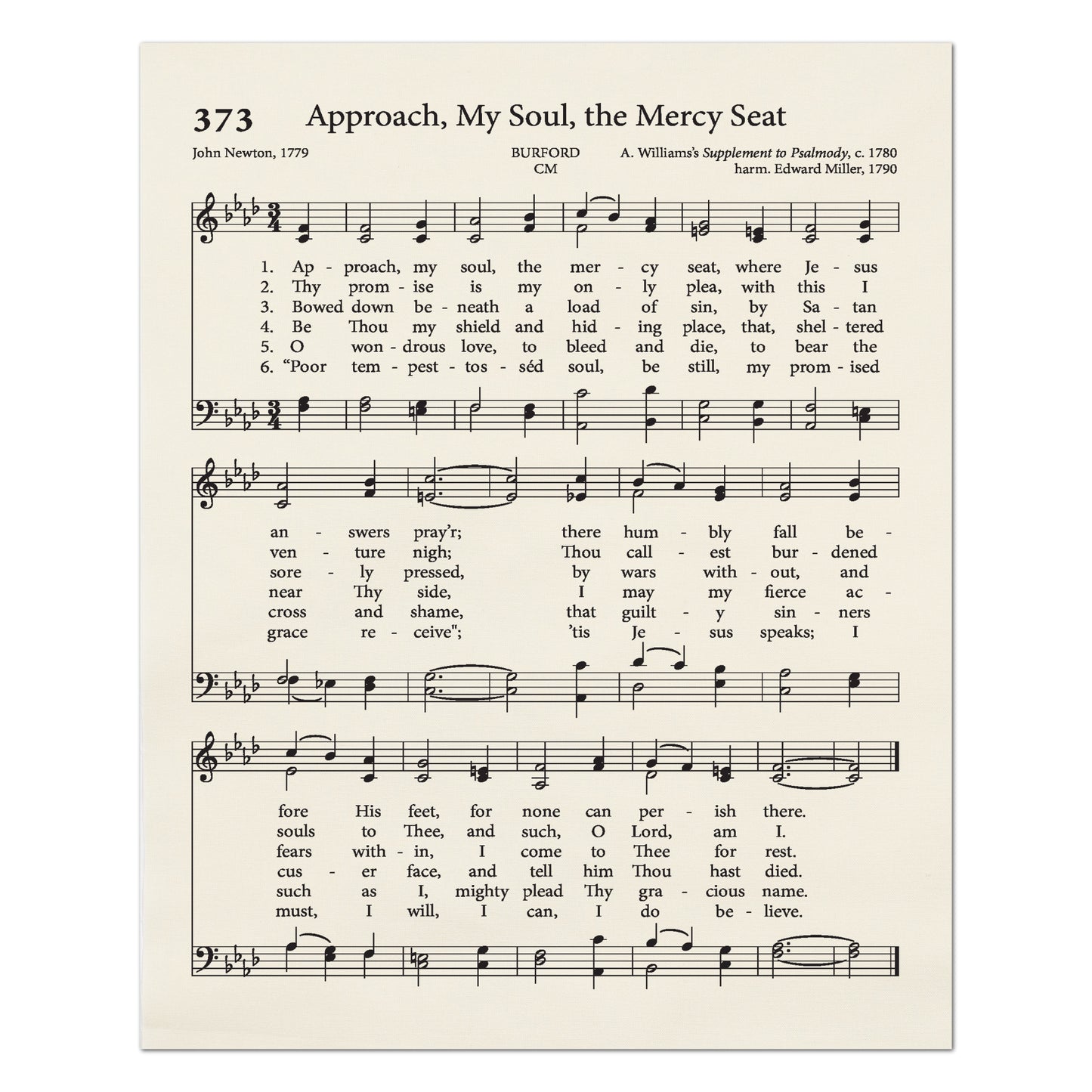 Approach, My Soul, The Mercy Seat - Religious Fabric, Christian, Hymn Wall Art, Vintage Sheet Music, Quilting, Quilt, Sewing, Cotton, Canvas