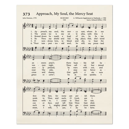 Approach, My Soul, The Mercy Seat - Religious Fabric, Christian, Hymn Wall Art, Vintage Sheet Music, Quilting, Quilt, Sewing, Cotton, Canvas