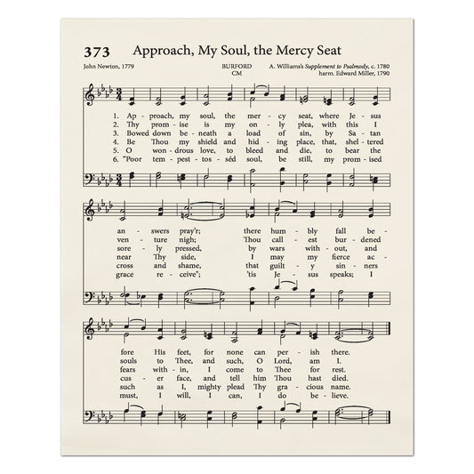 Approach, My Soul, The Mercy Seat - Religious Fabric, Christian, Hymn Wall Art, Vintage Sheet Music, Quilting, Quilt, Sewing, Cotton, Canvas