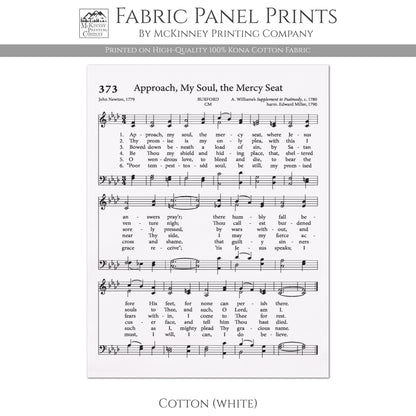 Approach, My Soul, The Mercy Seat - Religious Fabric, Christian, Hymn Wall Art, Vintage Sheet Music, Quilting, Quilt, Sewing, Cotton, Canvas