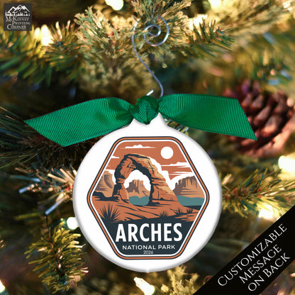 Arches National Park - National Park Ornament, Utah, Personalized, Camping, Hiking, Souvenir, Vacation, Christmas Gift