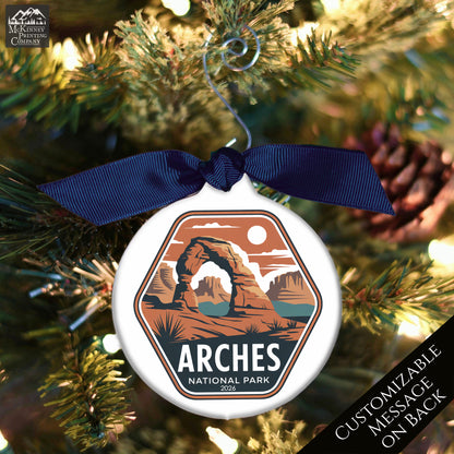 Arches National Park - National Park Ornament, Utah, Personalized, Camping, Hiking, Souvenir, Vacation, Christmas Gift