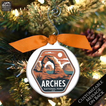 Arches National Park - National Park Ornament, Utah, Personalized, Camping, Hiking, Souvenir, Vacation, Christmas Gift