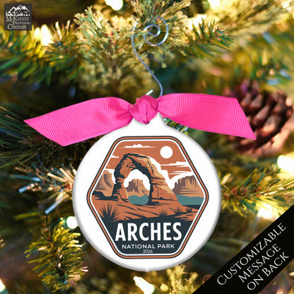 Arches National Park - National Park Ornament, Utah, Personalized, Camping, Hiking, Souvenir, Vacation, Christmas Gift