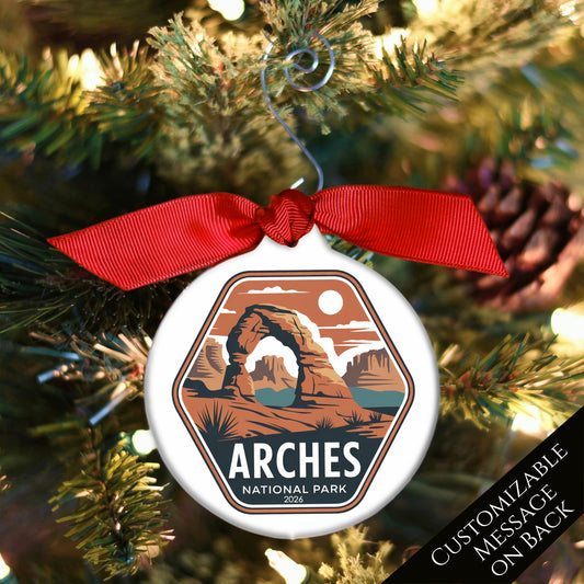 Arches National Park - National Park Ornament, Utah, Personalized, Camping, Hiking, Souvenir, Vacation, Christmas Gift