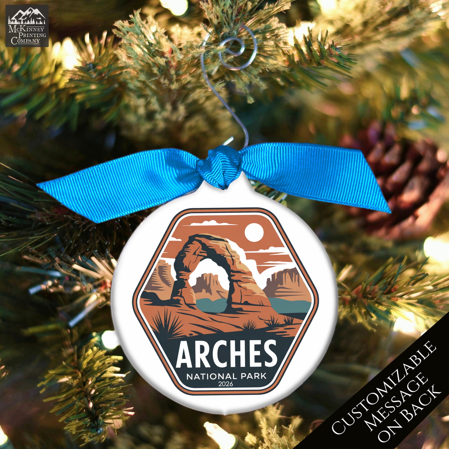 Arches National Park - National Park Ornament, Utah, Personalized, Camping, Hiking, Souvenir, Vacation, Christmas Gift