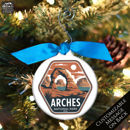 Arches National Park - National Park Ornament, Utah, Personalized, Camping, Hiking, Souvenir, Vacation, Christmas Gift