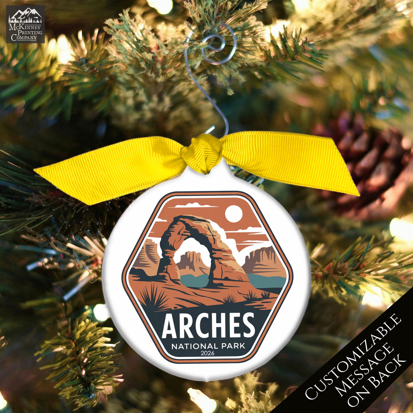 Arches National Park - National Park Ornament, Utah, Personalized, Camping, Hiking, Souvenir, Vacation, Christmas Gift