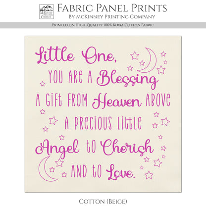 Baby Fabric Panels - Poem, Nursery Rhyme, Wall Art, Decor, Cotton, Quilt Block, Baby Blanket, Infant, Sewing, Quilting