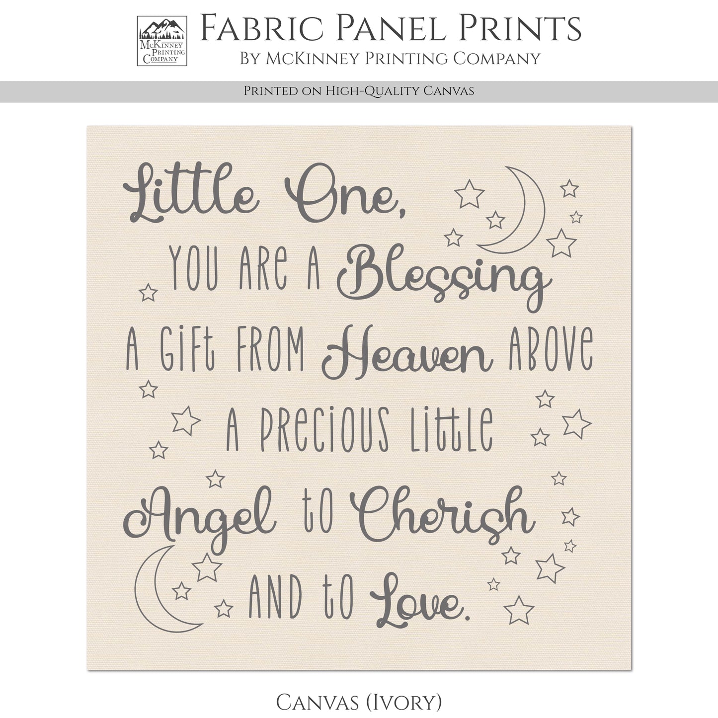Baby Fabric Panels - Poem, Nursery Rhyme, Wall Art, Decor, Cotton, Quilt Block, Baby Blanket, Infant, Sewing, Quilting
