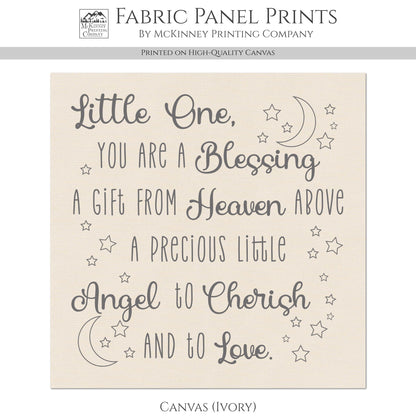 Baby Fabric Panels - Poem, Nursery Rhyme, Wall Art, Decor, Cotton, Quilt Block, Baby Blanket, Infant, Sewing, Quilting