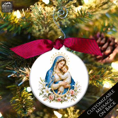 Jesus Ornament - Mary, Nativity, Christian Christmas Ornament, Baby, Religious, Custom, Personalized