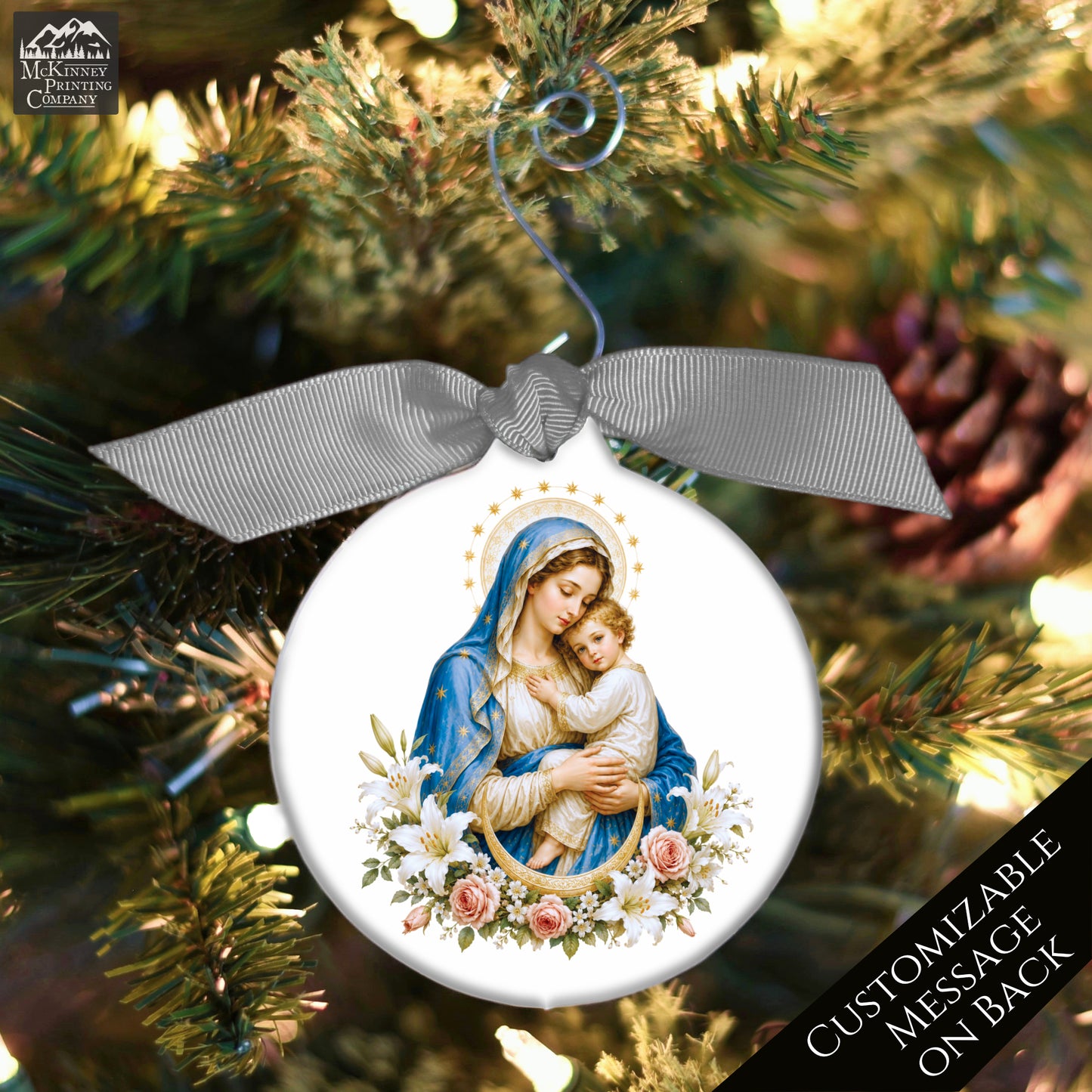 Jesus Ornament - Mary, Nativity, Christian Christmas Ornament, Baby, Religious, Custom, Personalized