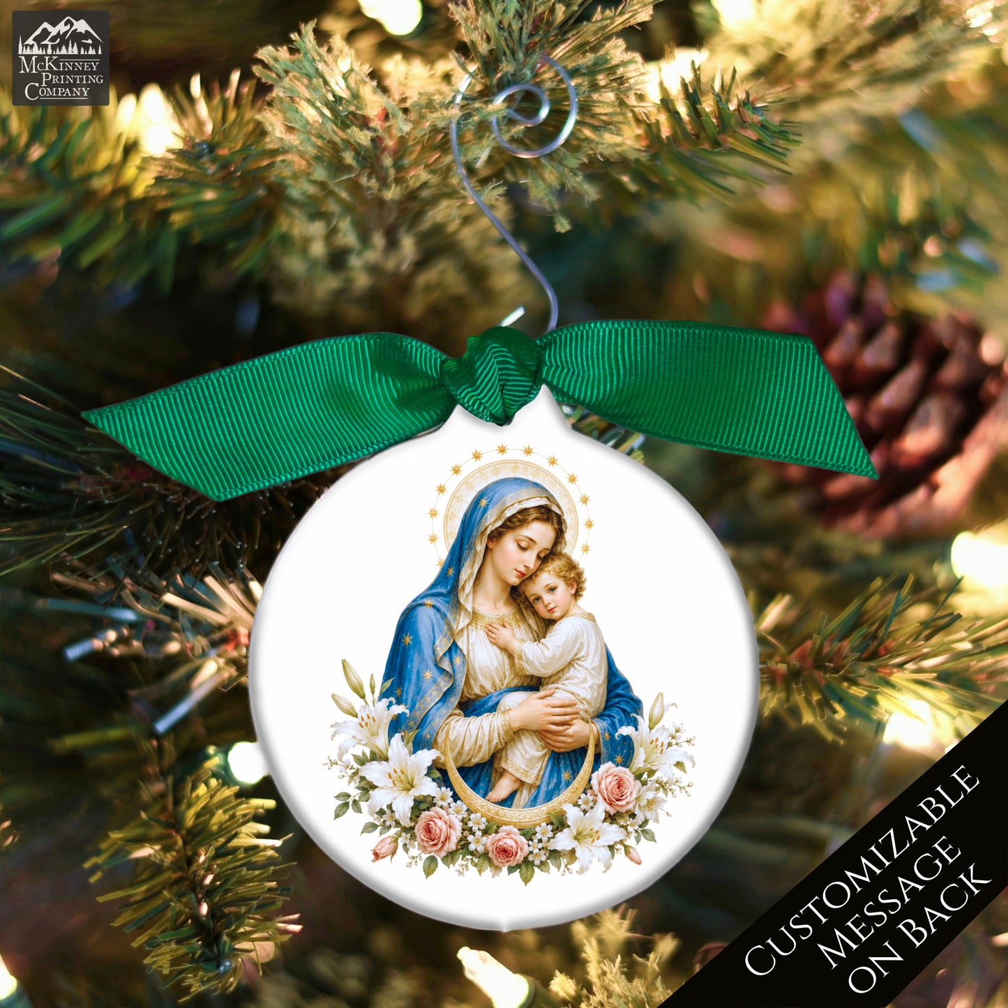 Jesus Ornament - Mary, Nativity, Christian Christmas Ornament, Baby, Religious, Custom, Personalized