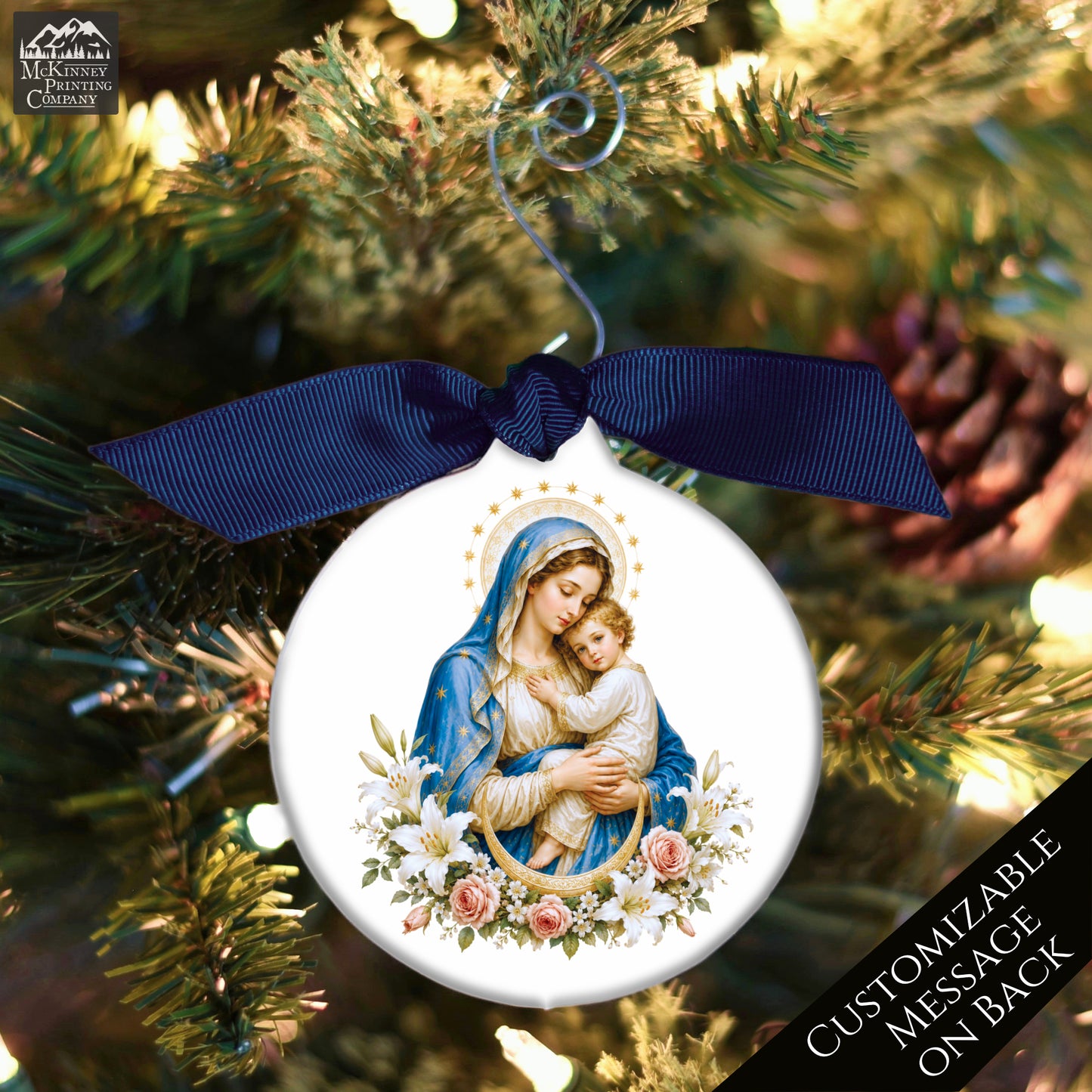 Jesus Ornament - Mary, Nativity, Christian Christmas Ornament, Baby, Religious, Custom, Personalized