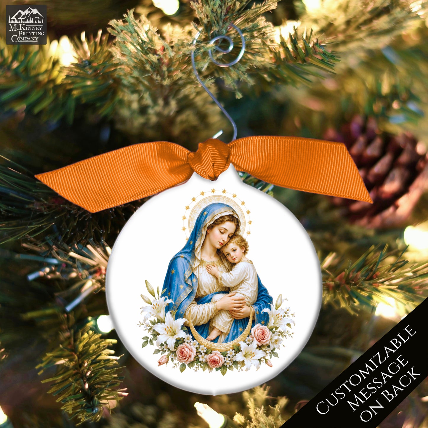 Jesus Ornament - Mary, Nativity, Christian Christmas Ornament, Baby, Religious, Custom, Personalized
