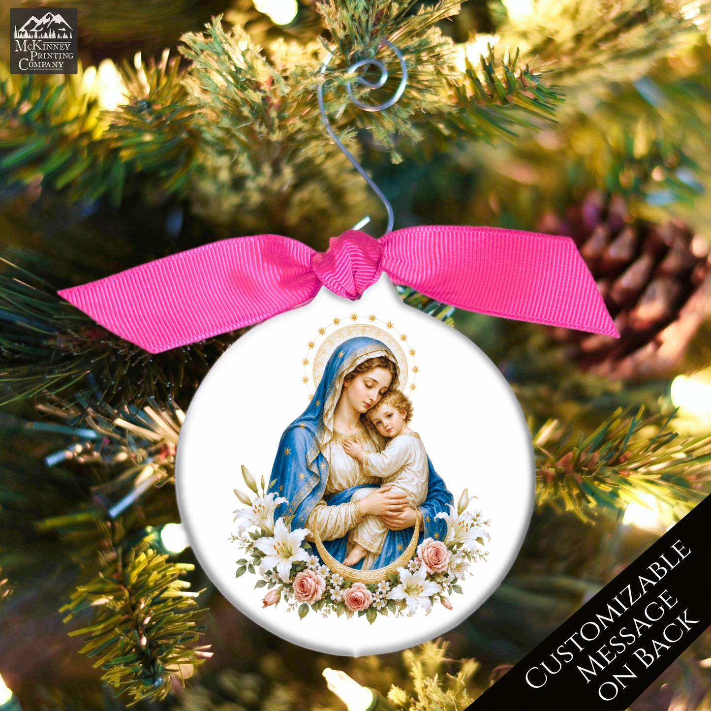 Jesus Ornament - Mary, Nativity, Christian Christmas Ornament, Baby, Religious, Custom, Personalized