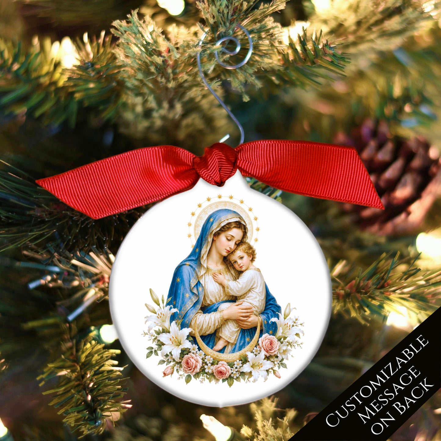 Jesus Ornament - Mary, Nativity, Christian Christmas Ornament, Baby, Religious, Custom, Personalized