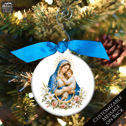 Jesus Ornament - Mary, Nativity, Christian Christmas Ornament, Baby, Religious, Custom, Personalized