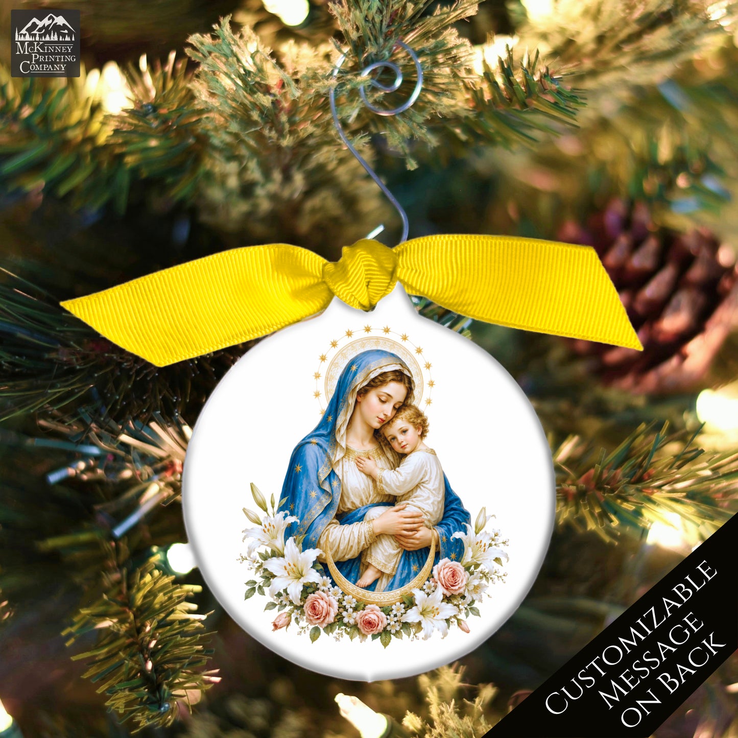 Jesus Ornament - Mary, Nativity, Christian Christmas Ornament, Baby, Religious, Custom, Personalized