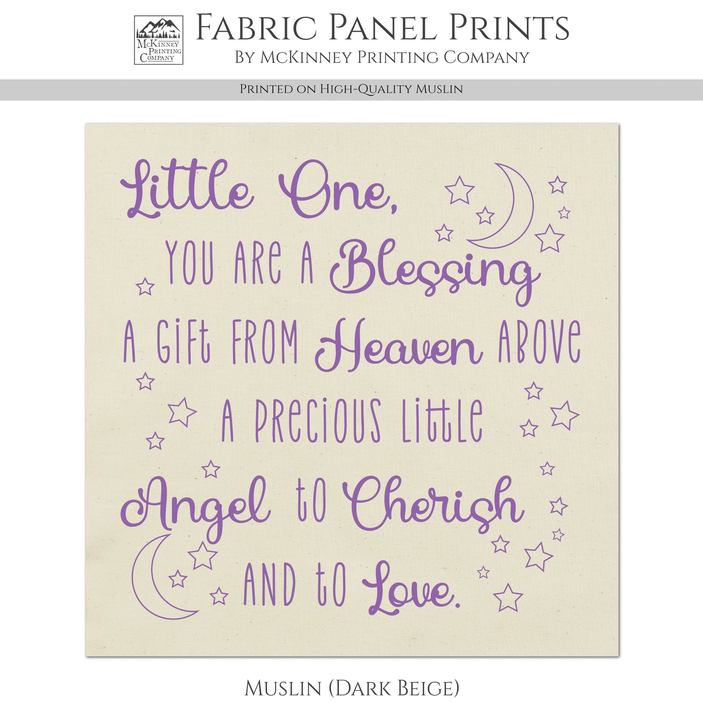 Baby Fabric Panels - Poem, Nursery Rhyme, Wall Art, Decor, Cotton, Quilt Block, Baby Blanket, Infant, Sewing, Quilting