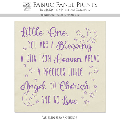 Baby Fabric Panels - Poem, Nursery Rhyme, Wall Art, Decor, Cotton, Quilt Block, Baby Blanket, Infant, Sewing, Quilting