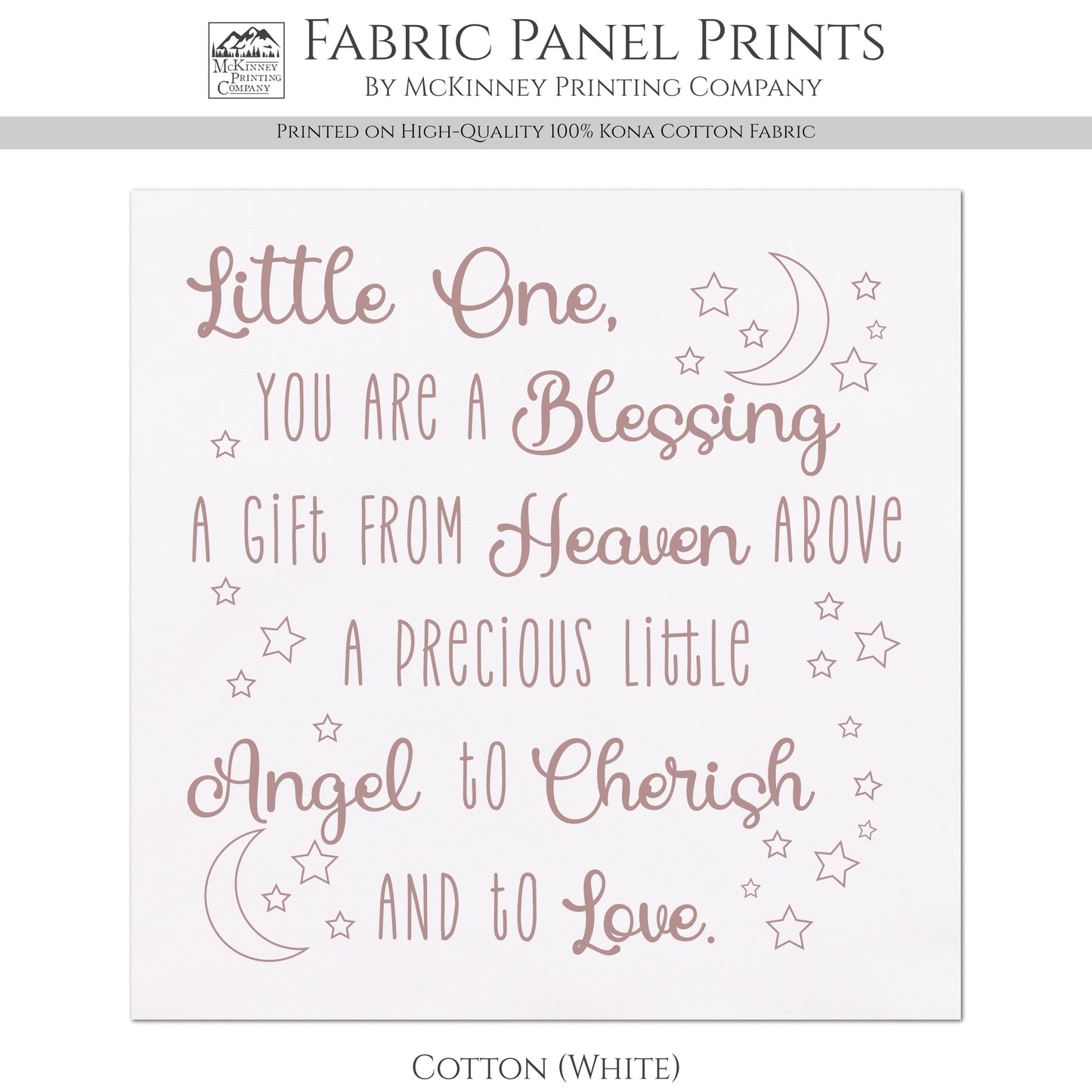 Baby Fabric Panels - Poem, Nursery Rhyme, Wall Art, Decor, Cotton, Quilt Block, Baby Blanket, Infant, Sewing, Quilting