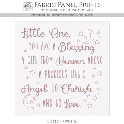 Baby Fabric Panels - Poem, Nursery Rhyme, Wall Art, Decor, Cotton, Quilt Block, Baby Blanket, Infant, Sewing, Quilting