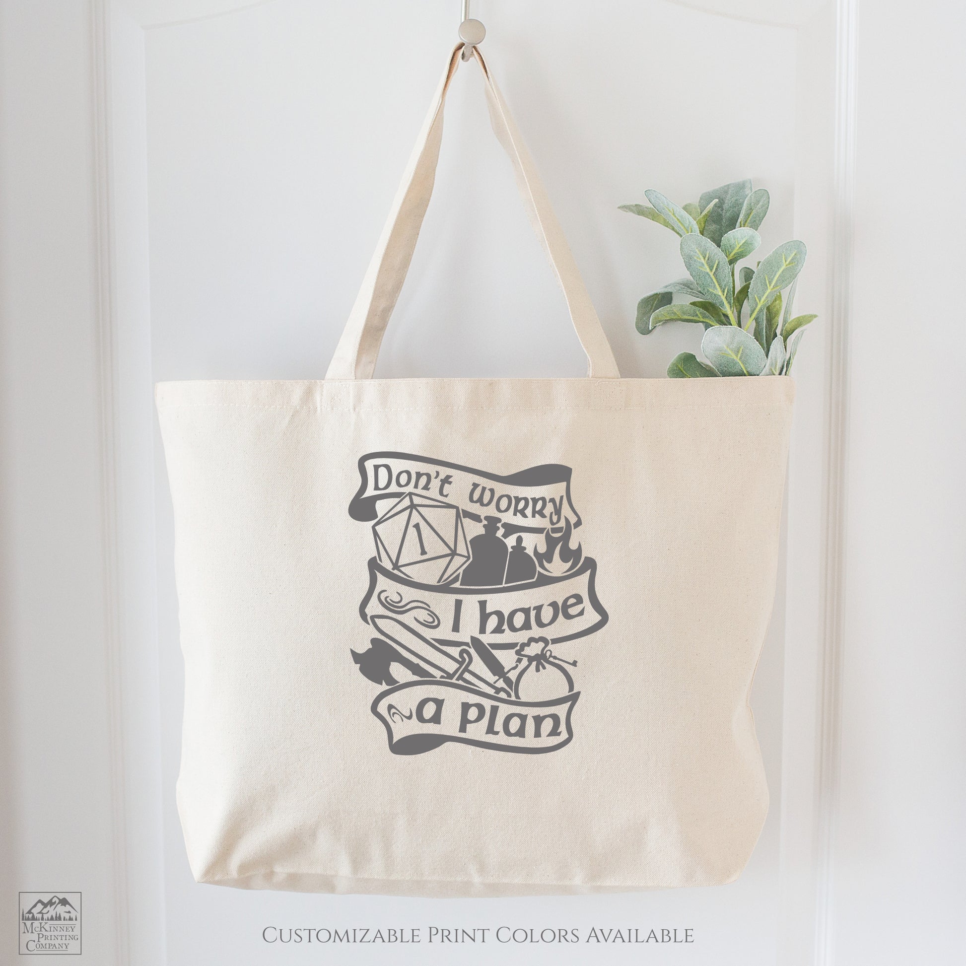 Dungeon and Dragons, Bag of Holding, Canvas Tote Bag with Zipper, DND