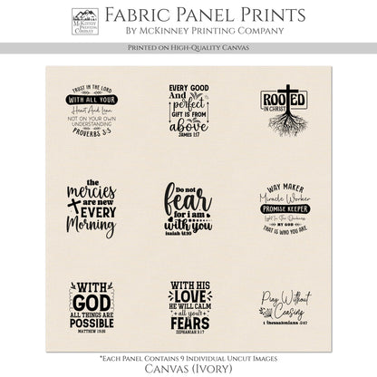 Fabric Labels - Rooted in Christ, Christian, Bible Verse, Memory Pillow, Patch, Tags, Bag Charms, Quilt Label, Inspirational, Craft