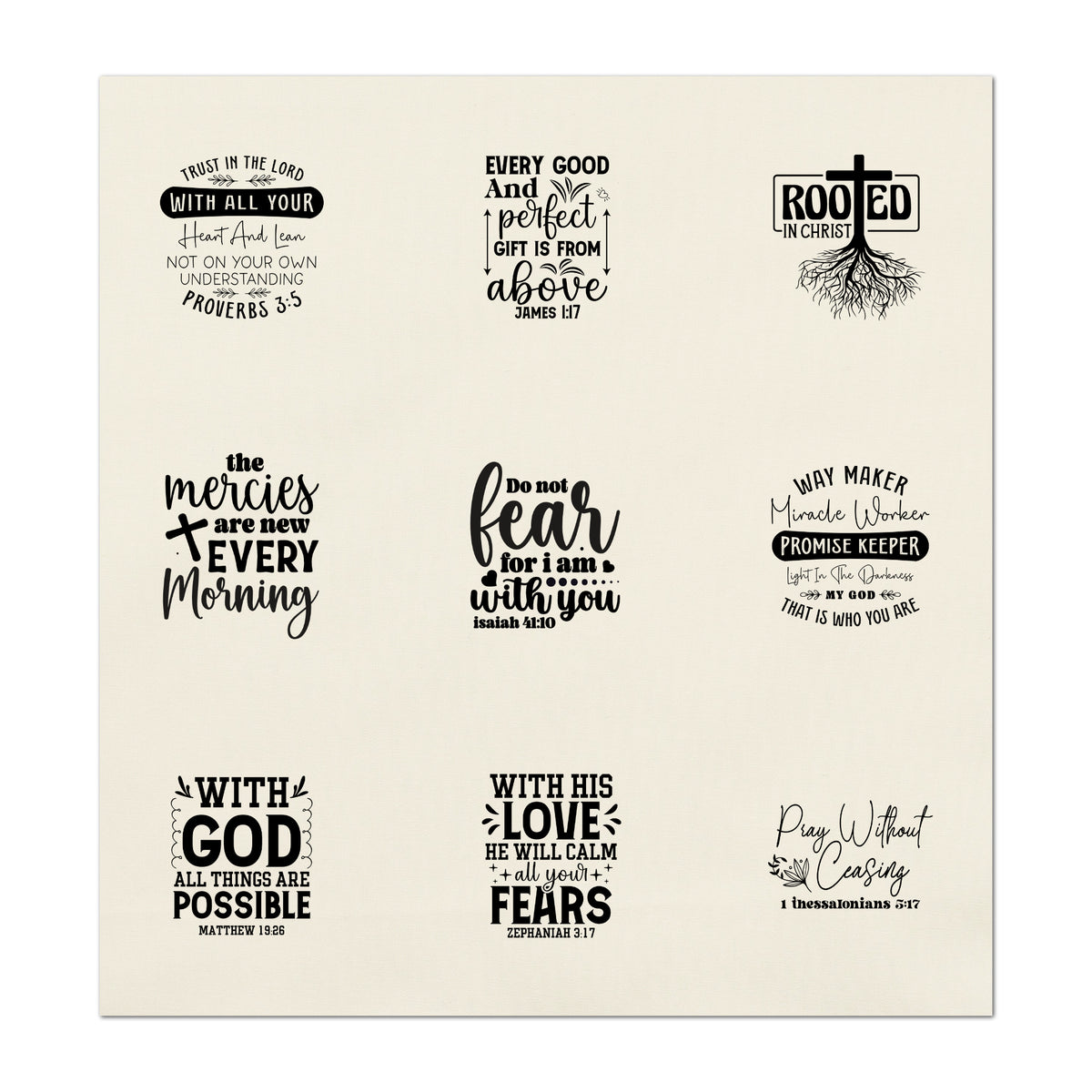 Fabric Labels - Rooted in Christ, Christian, Bible Verse, Memory Pillow, Patch, Tags, Bag Charms, Quilt Label, Inspirational, Craft