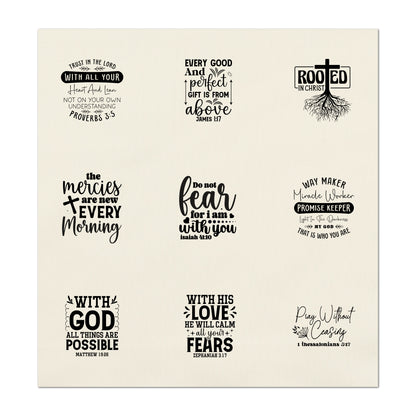 Fabric Labels - Rooted in Christ, Christian, Bible Verse, Memory Pillow, Patch, Tags, Bag Charms, Quilt Label, Inspirational, Craft