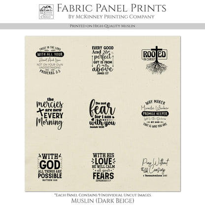 Fabric Labels - Rooted in Christ, Christian, Bible Verse, Memory Pillow, Patch, Tags, Bag Charms, Quilt Label, Inspirational, Craft