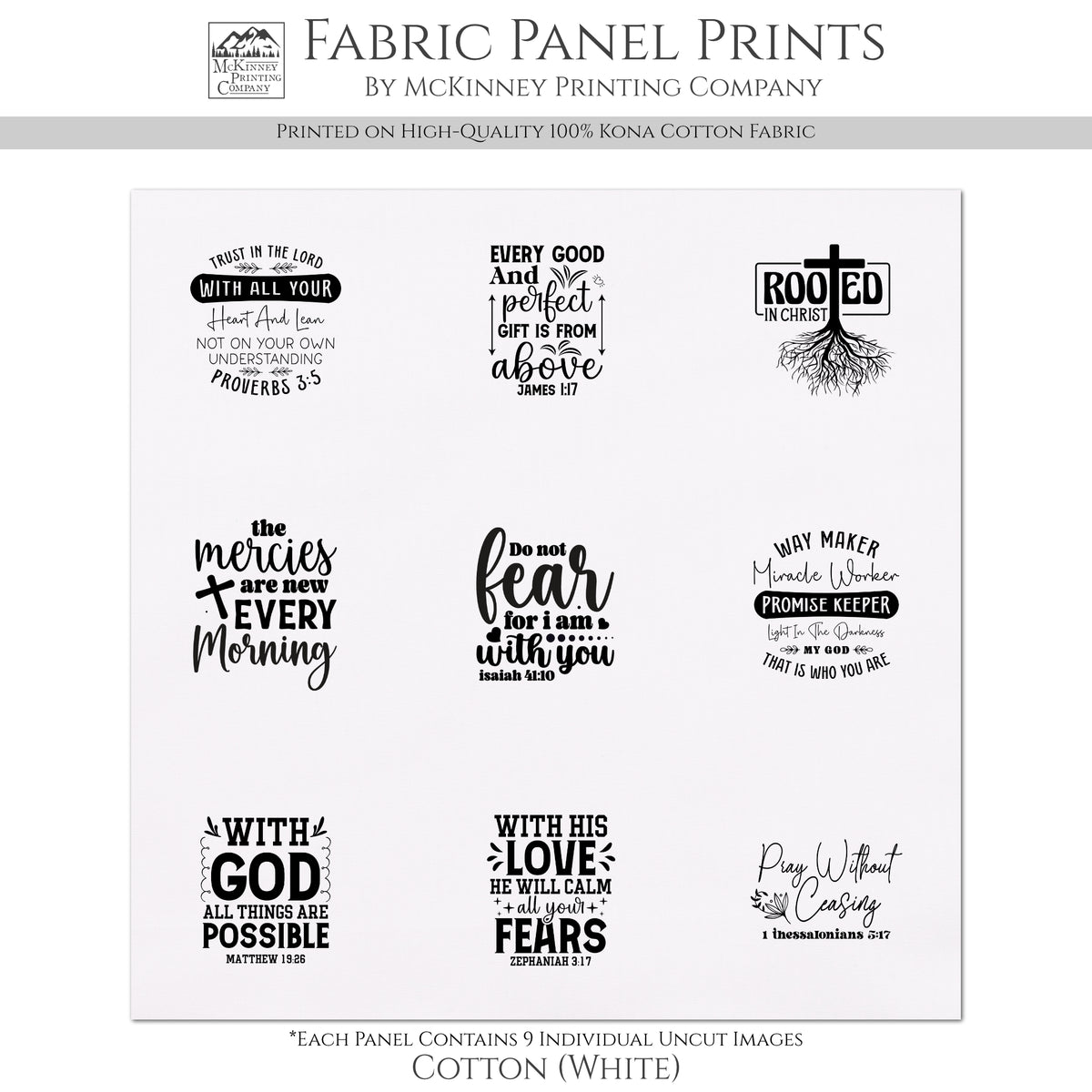 Fabric Labels - Rooted in Christ, Christian, Bible Verse, Memory Pillow, Patch, Tags, Bag Charms, Quilt Label, Inspirational, Craft