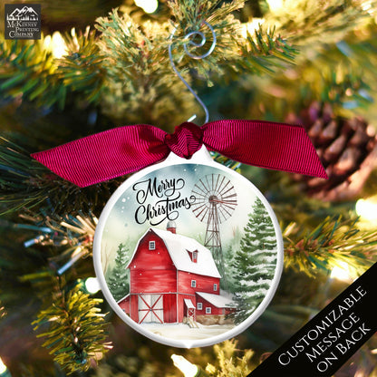 Old Barn Painting - Christmas Ornament, Christmas Gift, Farm, Windmill