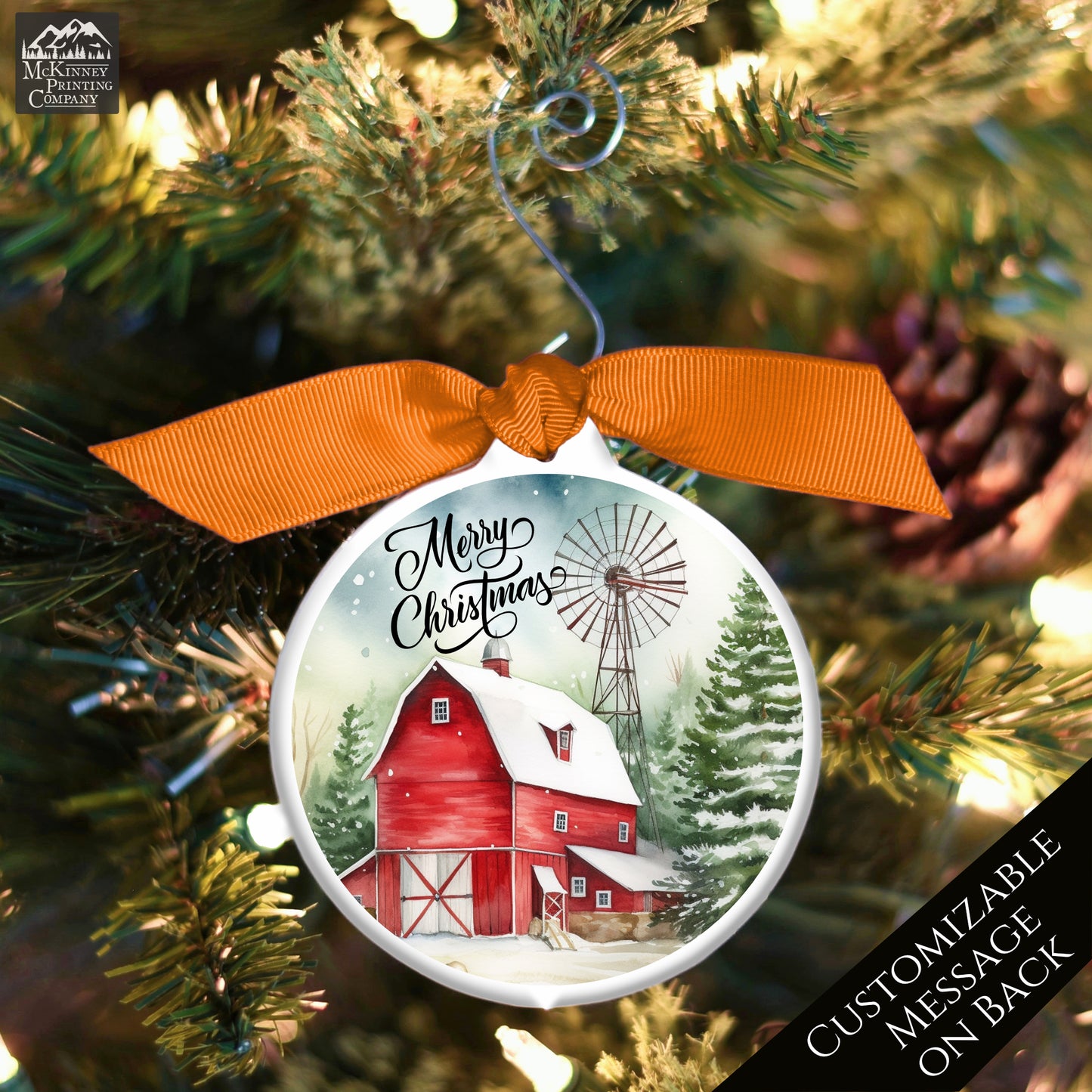 Old Barn Painting - Christmas Ornament, Christmas Gift, Farm, Windmill